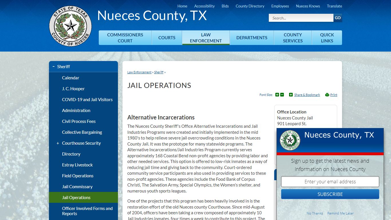 Jail Operations | Nueces County, TX