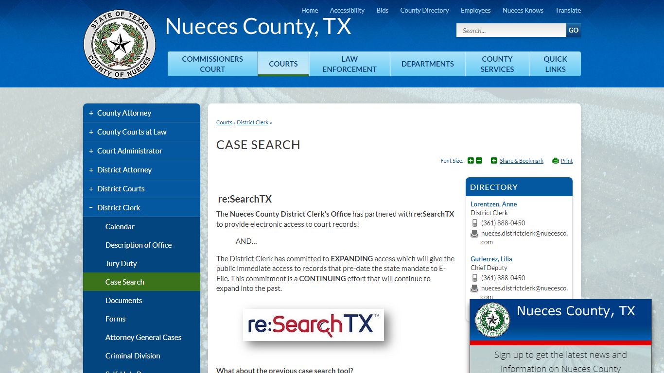 Case Search | Nueces County, TX